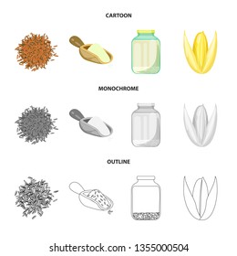 Isolated object of crop and ecological logo. Collection of crop and cooking vector icon for stock.