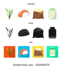 Isolated object of crop and ecological logo. Collection of crop and cooking stock symbol for web.