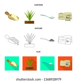 Isolated object of crop and ecological logo. Collection of crop and cooking stock symbol for web.