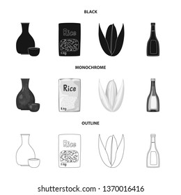 Isolated object of crop and ecological logo. Collection of crop and cooking vector icon for stock.