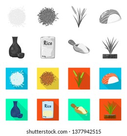 Isolated object of crop and ecological logo. Collection of crop and cooking stock symbol for web.
