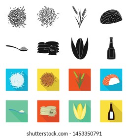 Isolated object of crop and ecological logo. Set of crop and cooking stock symbol for web.