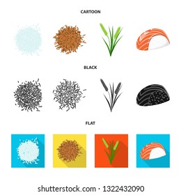 Isolated object of crop and ecological sign. Set of crop and cooking stock vector illustration.