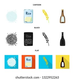Isolated object of crop and ecological sign. Set of crop and cooking stock symbol for web.