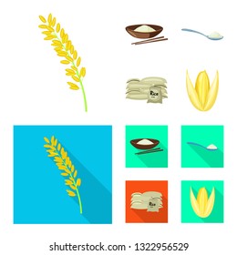Isolated object of crop and ecological sign. Set of crop and cooking vector icon for stock.