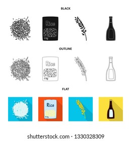 Isolated object of crop and ecological sign. Collection of crop and cooking stock vector illustration.
