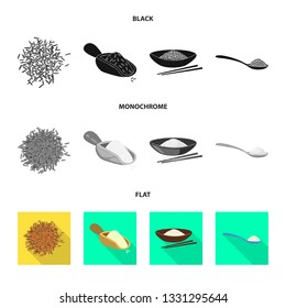 Isolated object of crop and ecological sign. Set of crop and cooking stock vector illustration.