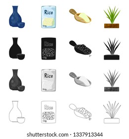 Isolated object of crop and ecological sign. Set of crop and cooking stock vector illustration.