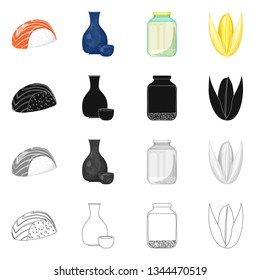 Isolated object of crop and ecological sign. Collection of crop and cooking stock vector illustration.