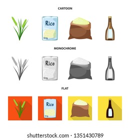 Isolated object of crop and ecological sign. Set of crop and cooking vector icon for stock.