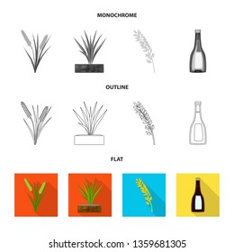 Isolated object of crop and ecological sign. Collection of crop and cooking stock symbol for web.