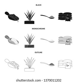 Isolated object of crop and ecological sign. Set of crop and cooking stock vector illustration.