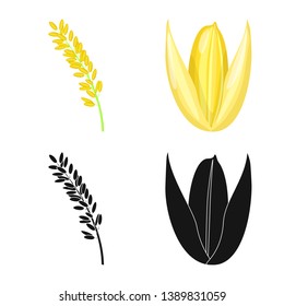 Isolated object of crop and ecological sign. Set of crop and cooking stock vector illustration.