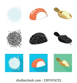 Isolated object  crop and ecological sign. Set  crop and cooking stock vector illustration.