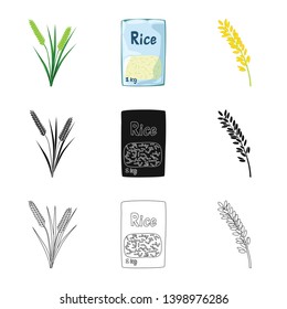 Isolated object of crop and ecological sign. Collection of crop and cooking stock symbol for web.