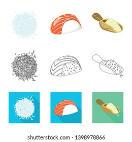 Isolated object of crop and ecological sign. Collection of crop and cooking vector icon for stock.