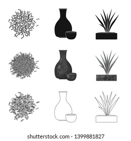 Isolated object of crop and ecological sign. Set of crop and cooking stock symbol for web.