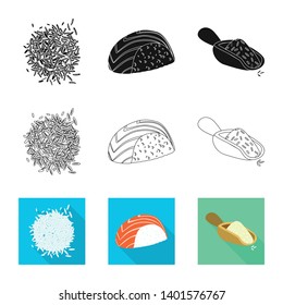 Isolated object of crop and ecological sign. Collection of crop and cooking stock vector illustration.