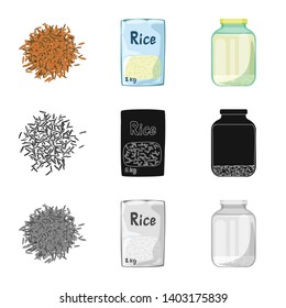 Isolated object of crop and ecological sign. Set of crop and cooking vector icon for stock.