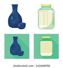 Isolated object of crop and ecological sign. Set of crop and cooking stock vector illustration.