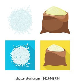 Isolated object of crop and ecological sign. Set of crop and cooking vector icon for stock.