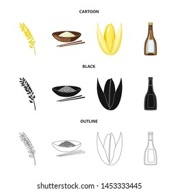 Isolated object of crop and ecological sign. Collection of crop and cooking vector icon for stock.
