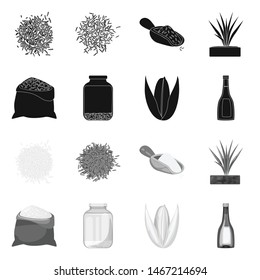 Isolated object of crop and ecological sign. Collection of crop and cooking stock symbol for web.