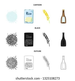 Isolated object of crop and ecological symbol. Collection of crop and cooking stock symbol for web.