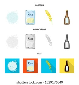 Isolated object of crop and ecological symbol. Collection of crop and cooking stock vector illustration.
