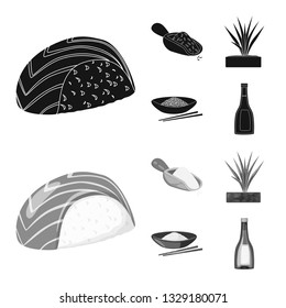 Isolated object of crop and ecological symbol. Collection of crop and cooking stock symbol for web.