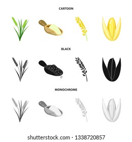 Isolated object of crop and ecological symbol. Collection of crop and cooking stock vector illustration.