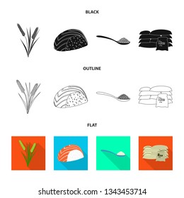 Isolated object of crop and ecological symbol. Set of crop and cooking vector icon for stock.
