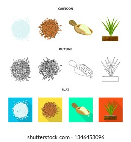 Isolated object of crop and ecological symbol. Set of crop and cooking stock symbol for web.