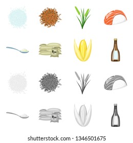 Isolated object of crop and ecological symbol. Collection of crop and cooking stock vector illustration.