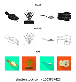 Isolated object of crop and ecological symbol. Collection of crop and cooking stock symbol for web.