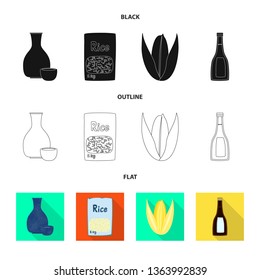 Isolated object of crop and ecological symbol. Set of crop and cooking stock symbol for web.