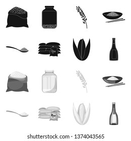 Isolated object of crop and ecological symbol. Collection of crop and cooking stock symbol for web.
