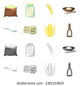 Isolated object of crop and ecological symbol. Collection of crop and cooking stock vector illustration.