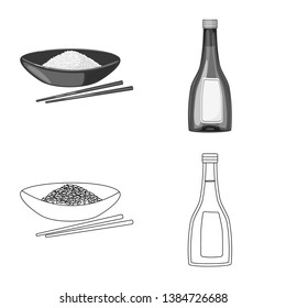 Isolated object of crop and ecological symbol. Collection of crop and cooking vector icon for stock.