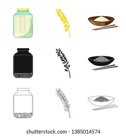 Isolated object of crop and ecological symbol. Collection of crop and cooking stock symbol for web.