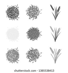 Isolated object of crop and ecological symbol. Collection of crop and cooking stock symbol for web.