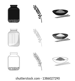 Isolated object of crop and ecological symbol. Set of crop and cooking vector icon for stock.