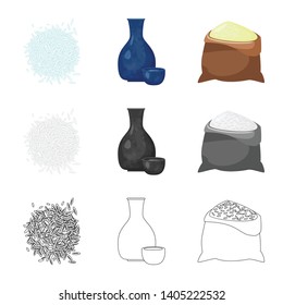 Isolated object of crop and ecological symbol. Set of crop and cooking vector icon for stock.