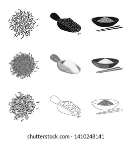 Isolated object of crop and ecological symbol. Collection of crop and cooking stock vector illustration.