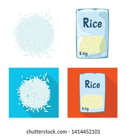 Isolated object of crop and ecological symbol. Set of crop and cooking stock vector illustration.