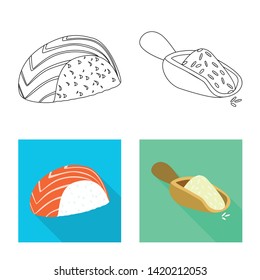Isolated object of crop and ecological symbol. Collection of crop and cooking stock vector illustration.