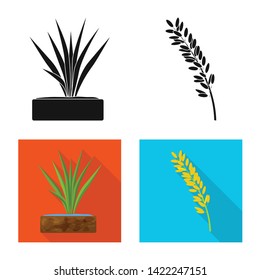 Isolated object of crop and ecological symbol. Set of crop and cooking vector icon for stock.