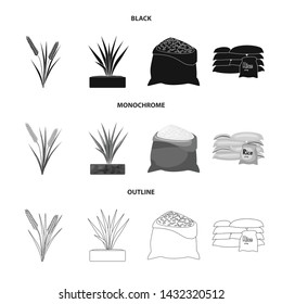 Isolated object of crop and ecological symbol. Set of crop and cooking vector icon for stock.