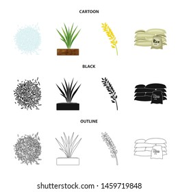 Isolated object of crop and ecological symbol. Collection of crop and cooking stock symbol for web.