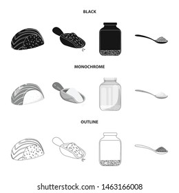 Isolated object of crop and ecological symbol. Collection of crop and cooking vector icon for stock.